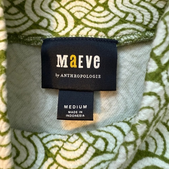 Anthropologie Maeve Green Swirl Top - Picture 4 of 6